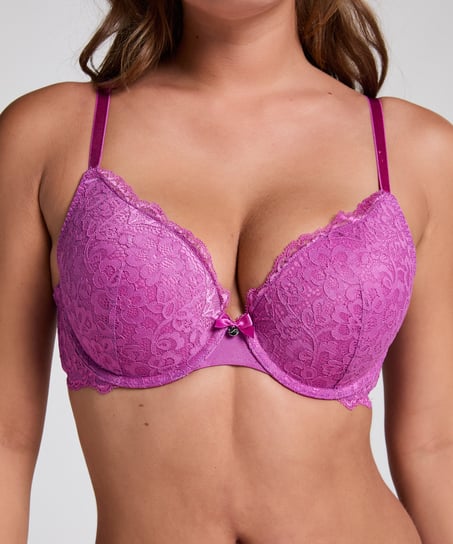Marine Padded Push-Up Underwired Bra, Pink