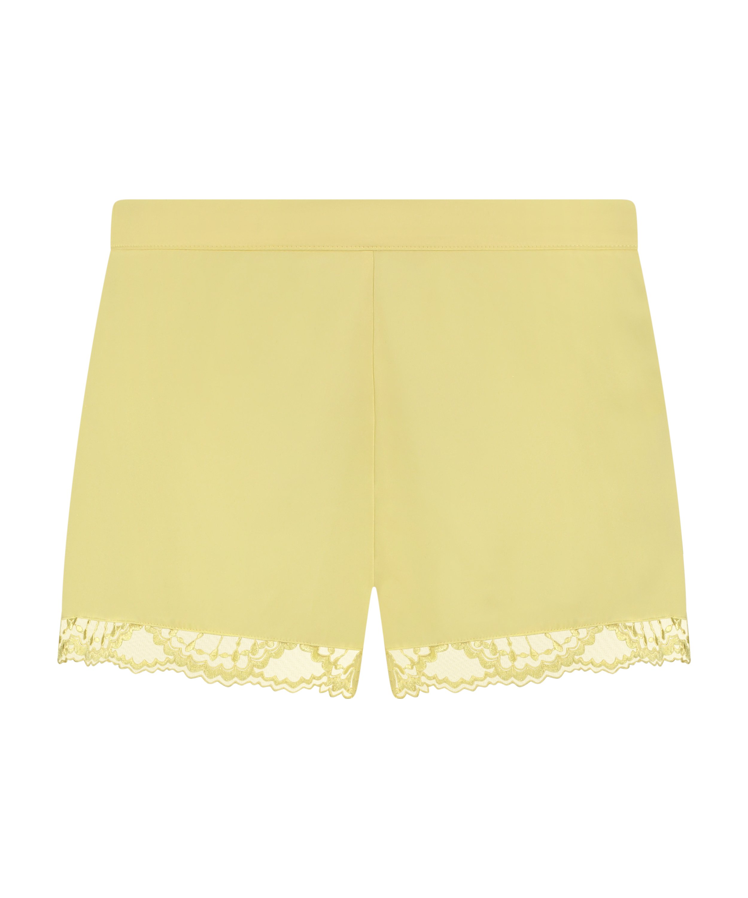 Satin pyjama shorts, Yellow, main