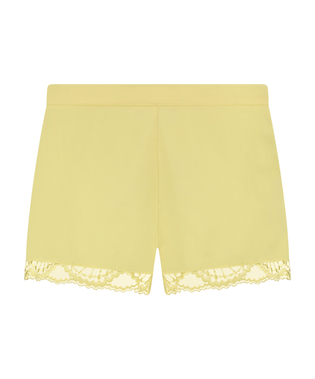 Satin pyjama shorts, Yellow