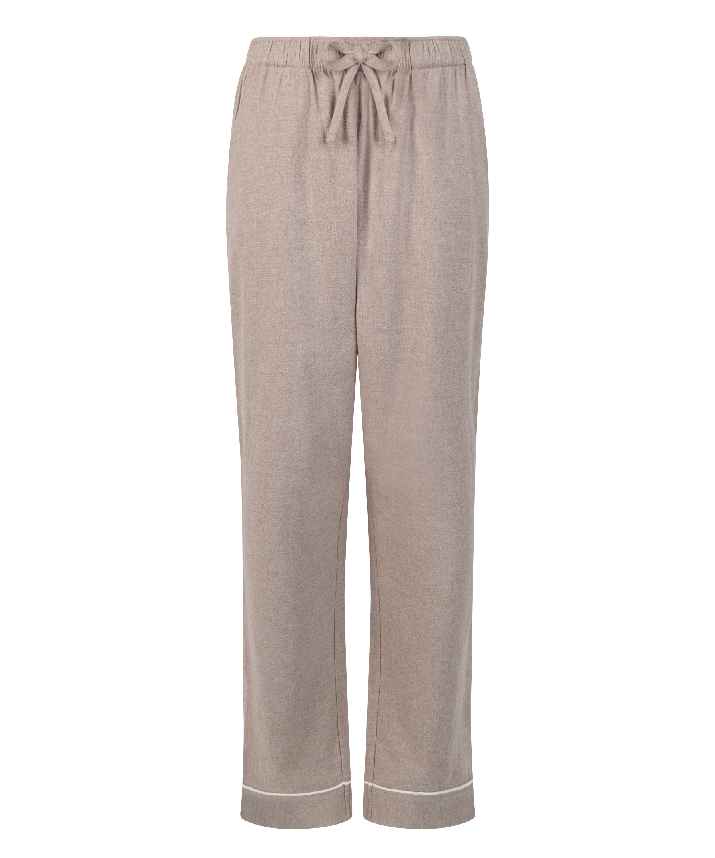 Flannel Pyjama Pants, Beige, main