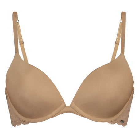 Angie Padded Underwired Push-Up Bra, Beige