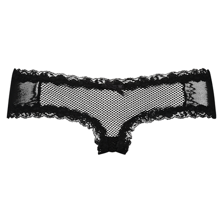 V-shaped Brazilian knickers mesh, Black