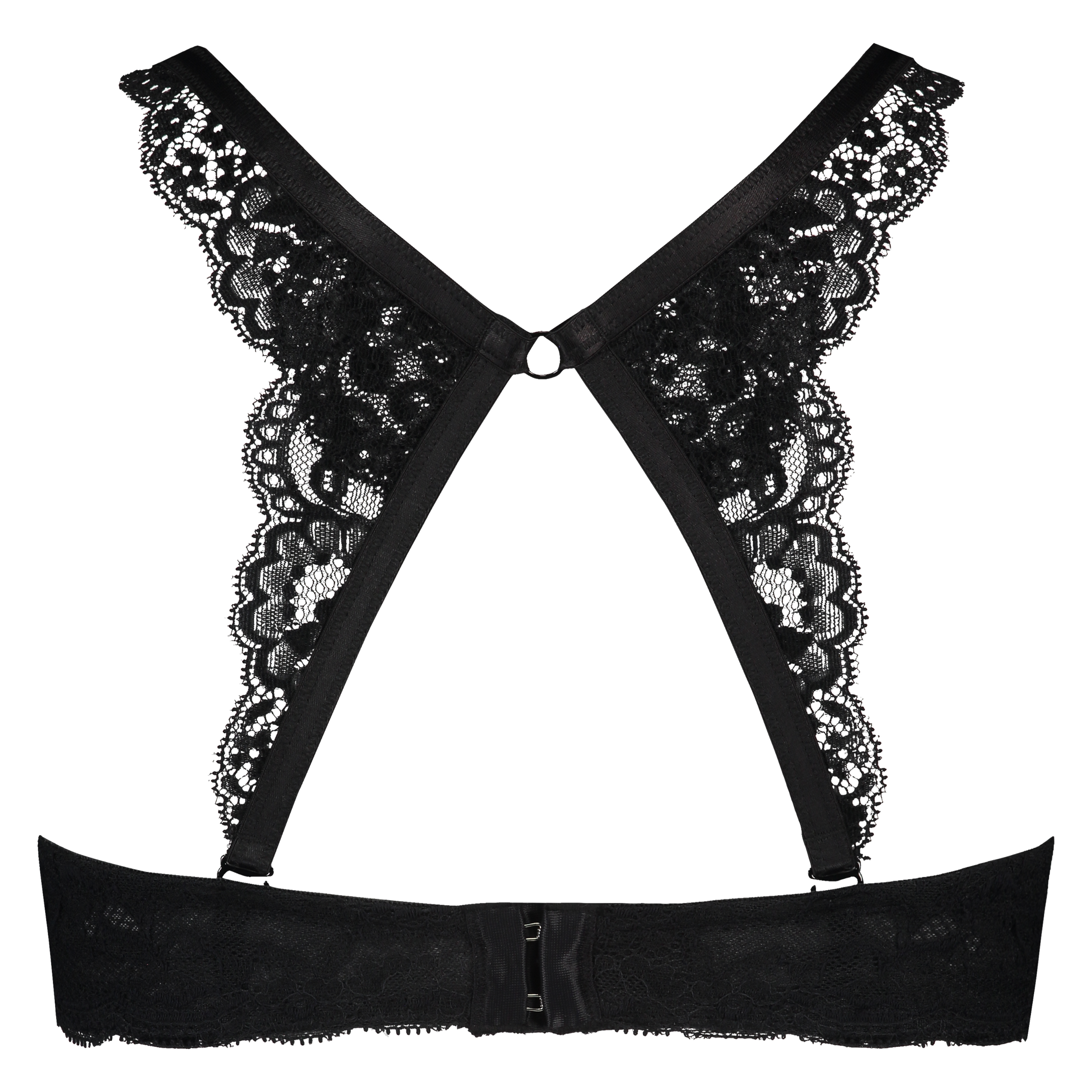 Lace Back Detail, Black, main