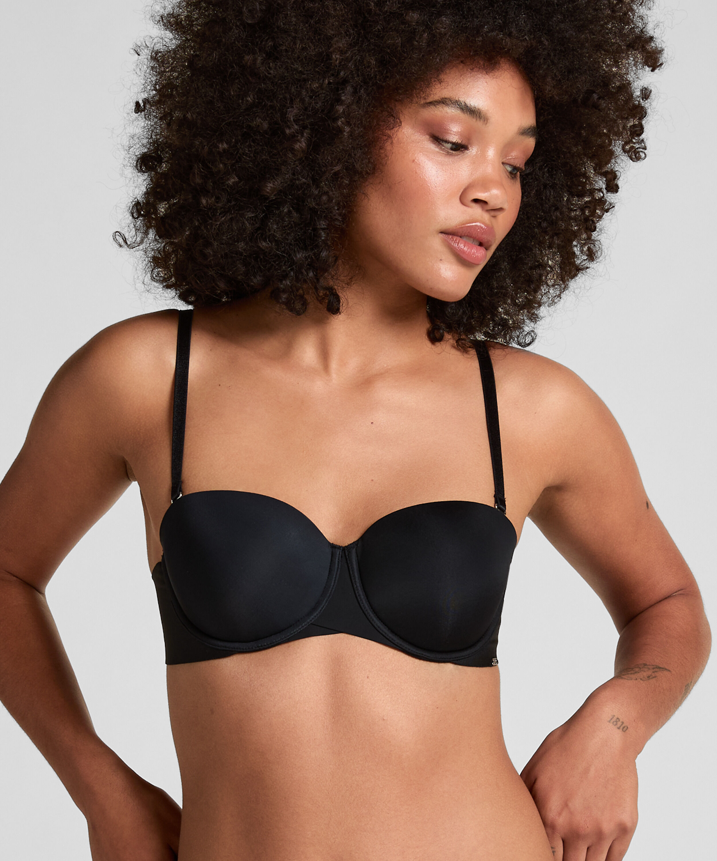 Jane Padded Strapless Underwired Bra, Black