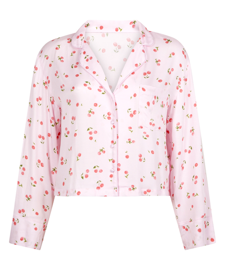 Satin Long-Sleeved Jacket, Pink