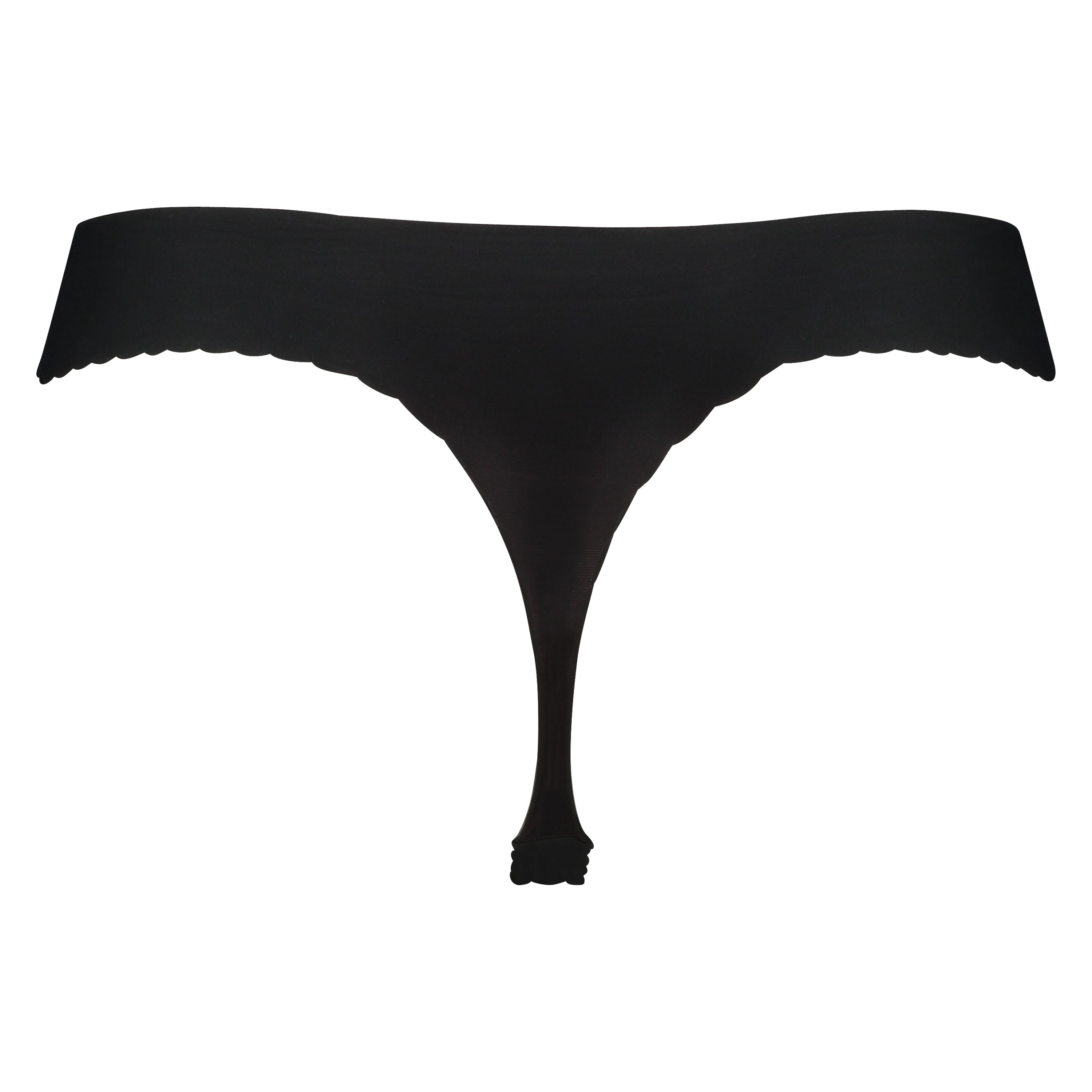 Thong invisible scalloped, Black, main