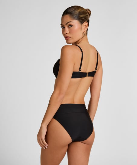 Luxe Padded Underwired Bikini Top, Black