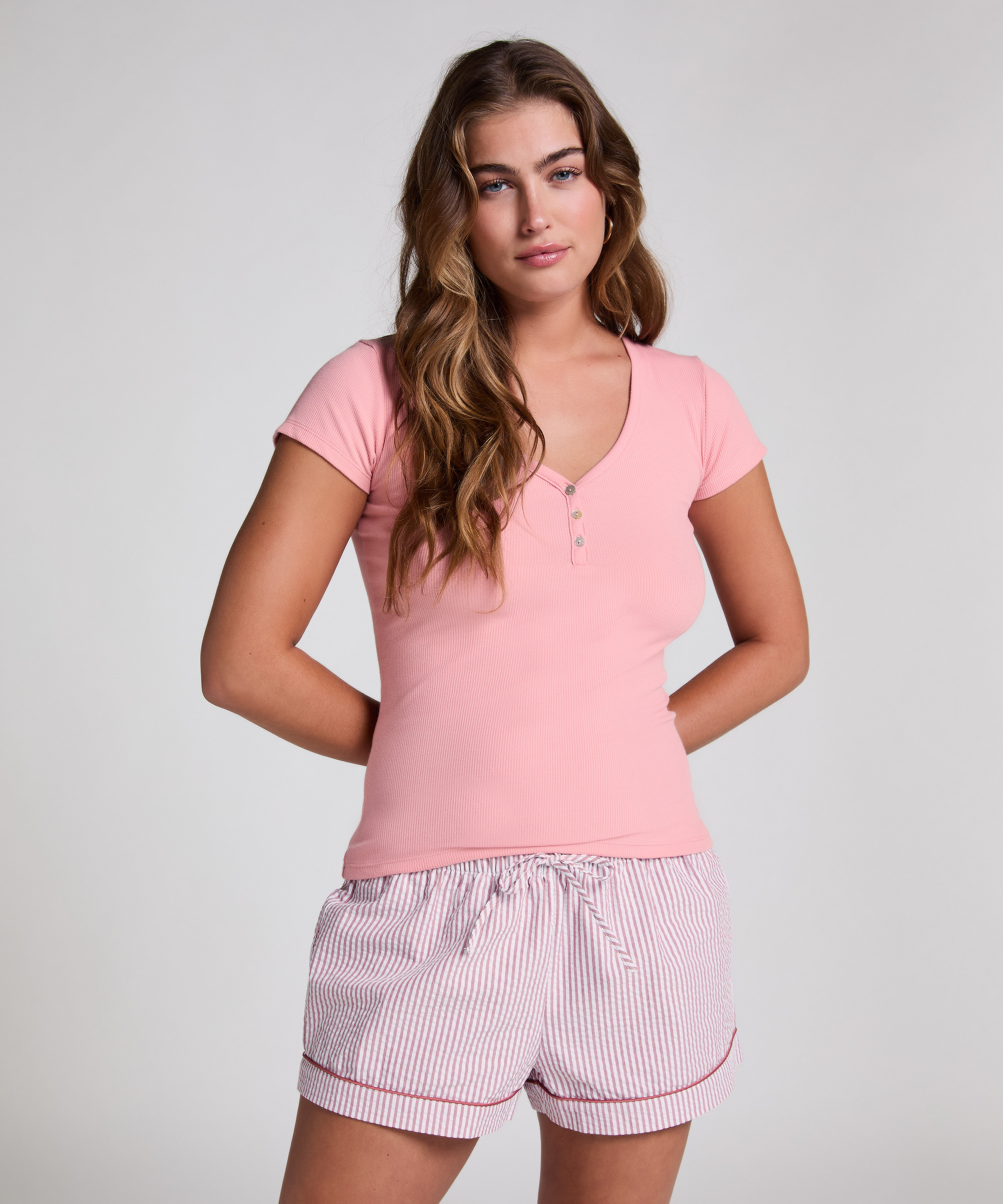 Cotton shorts, Pink, main