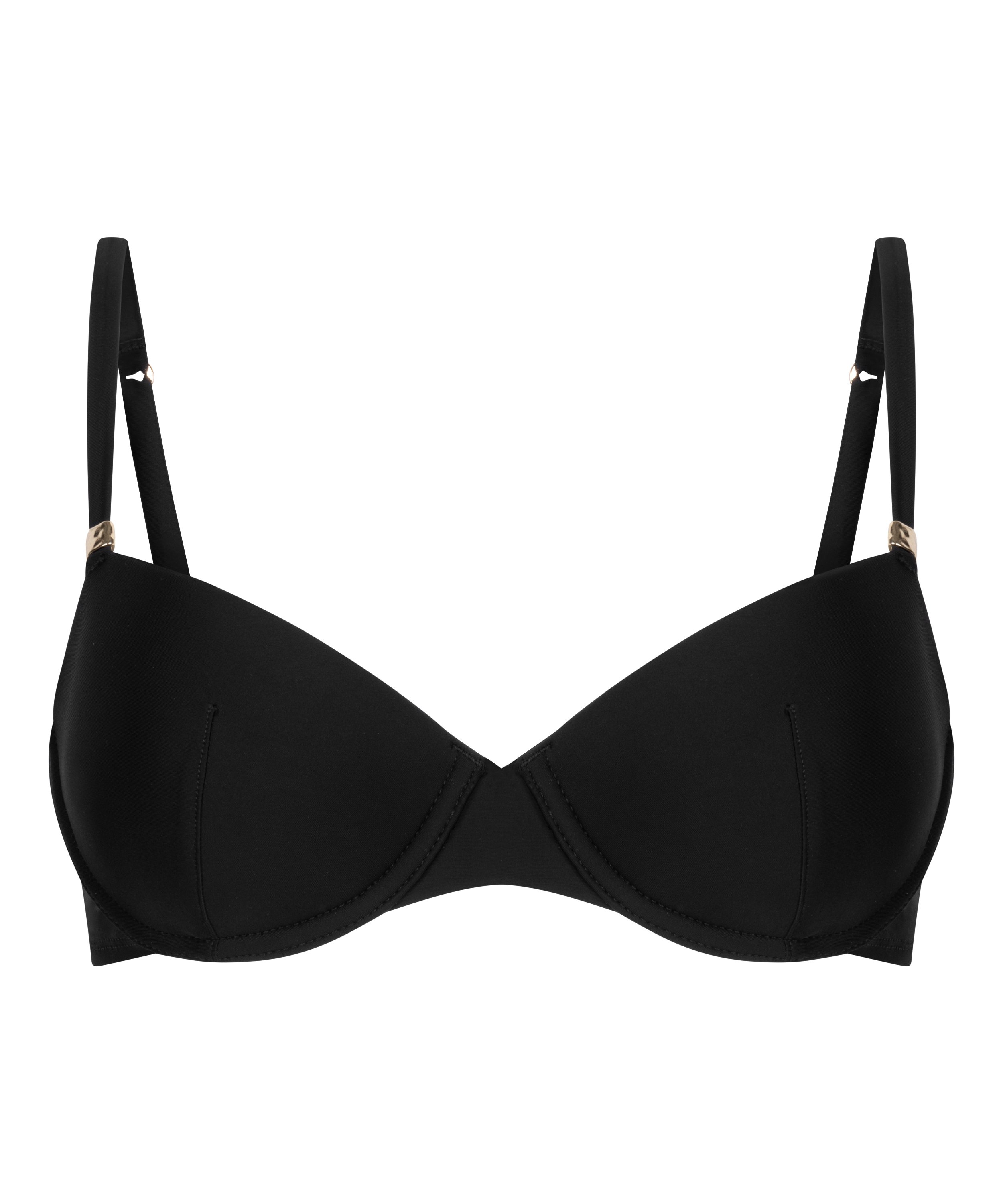 Luxe Padded Underwired Bikini Top, Black, main