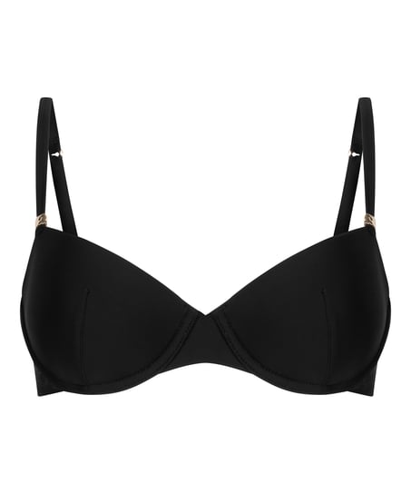 Luxe Padded Underwired Bikini Top, Black