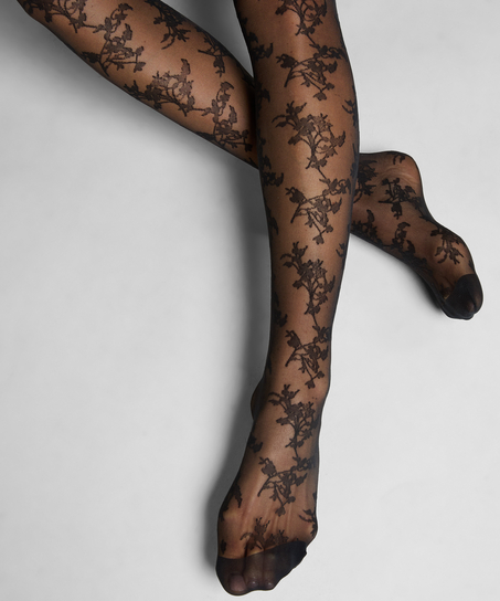 Stay Ups 15 Denier Lace, Black