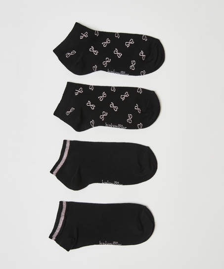 2-Pack Cotton Trainer Liners, Black