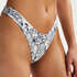 Paisley high-cut brazilian bikini bottoms, White