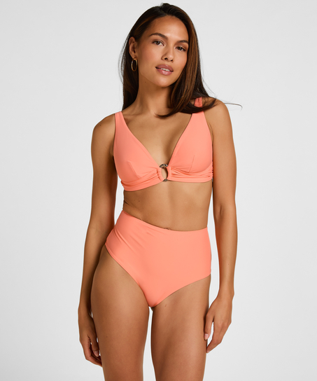 High-Waisted Shaping Bikini Bottom Luxe, Orange