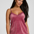 Velours Lace Cami Top, Pink