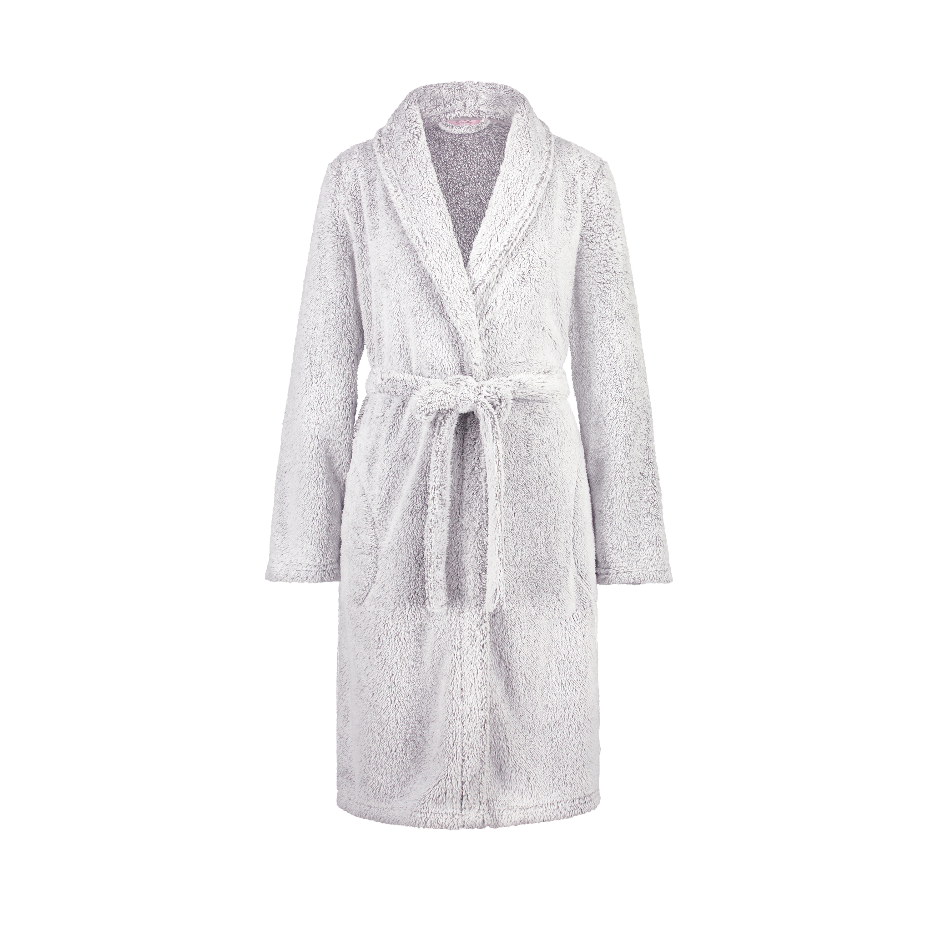 Fleece Bathrobe Short, Gray, main