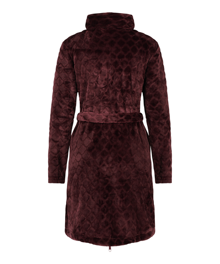 Fleece Zip Bathrobe, Purple