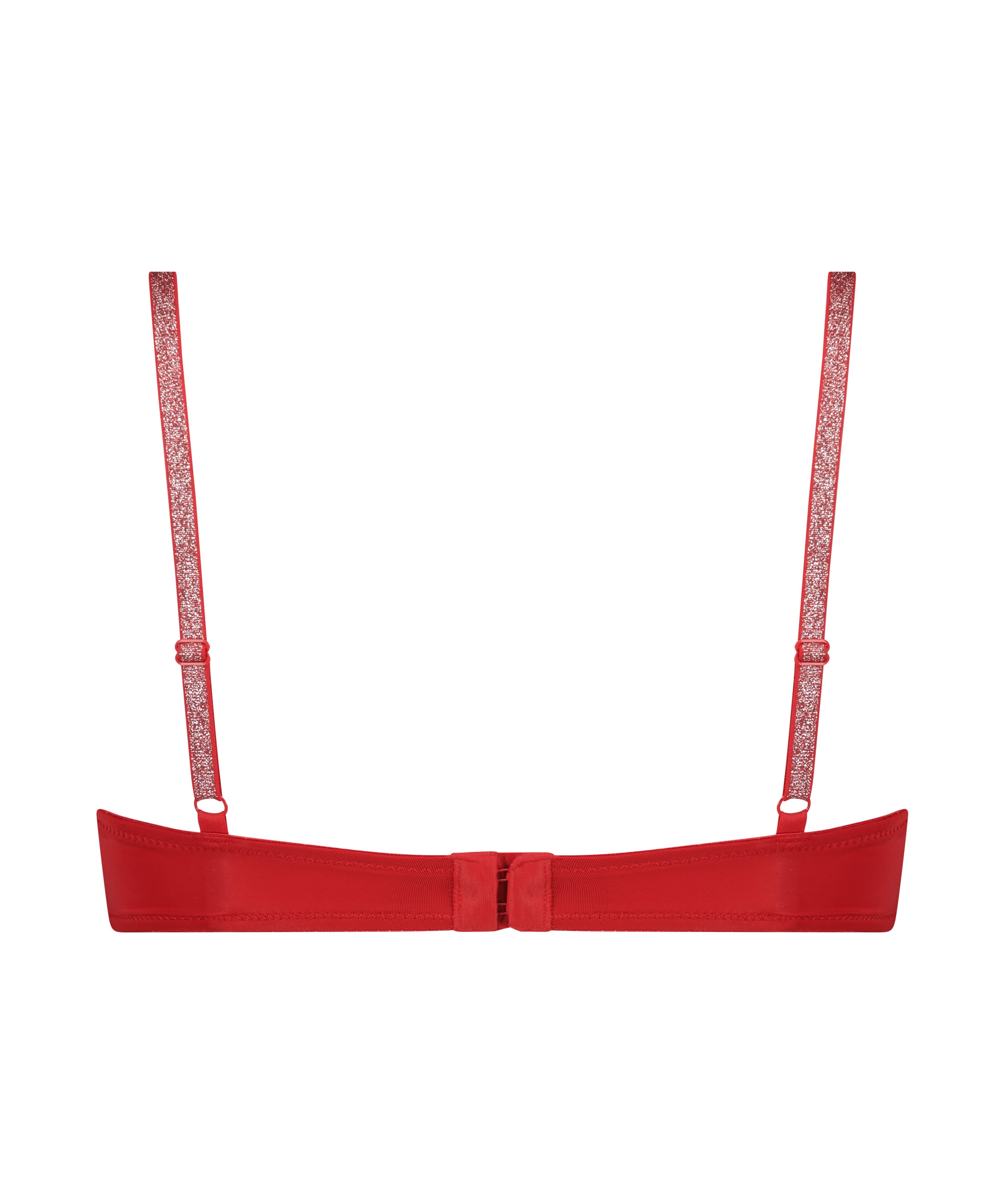 Plunge Padded Underwired Bra, Red, main