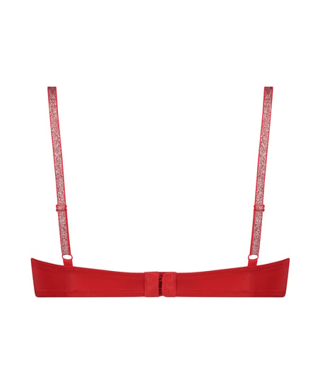 Plunge Padded Underwired Bra, Red