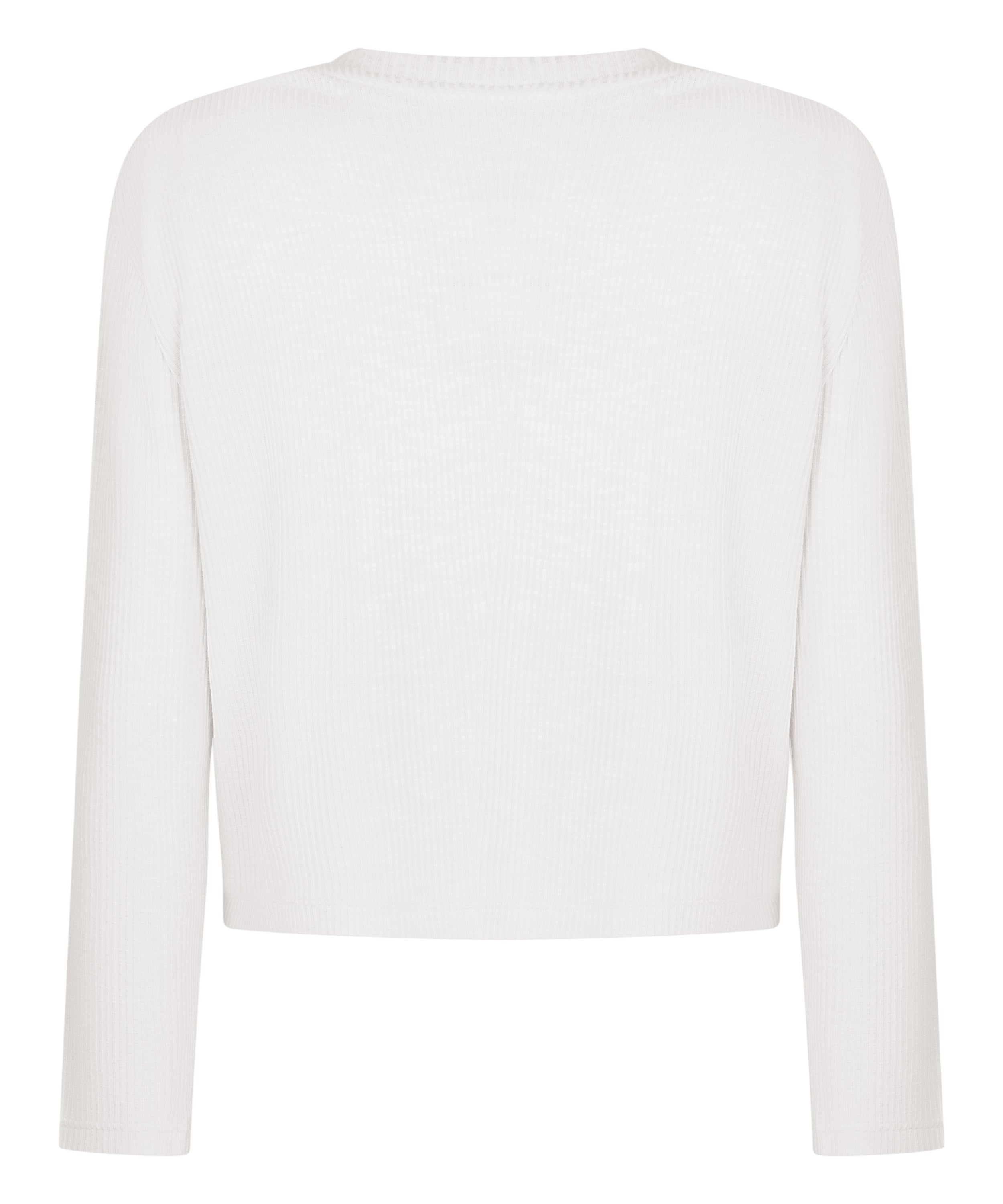 Long-Sleeved Pyjama Top, Beige, main