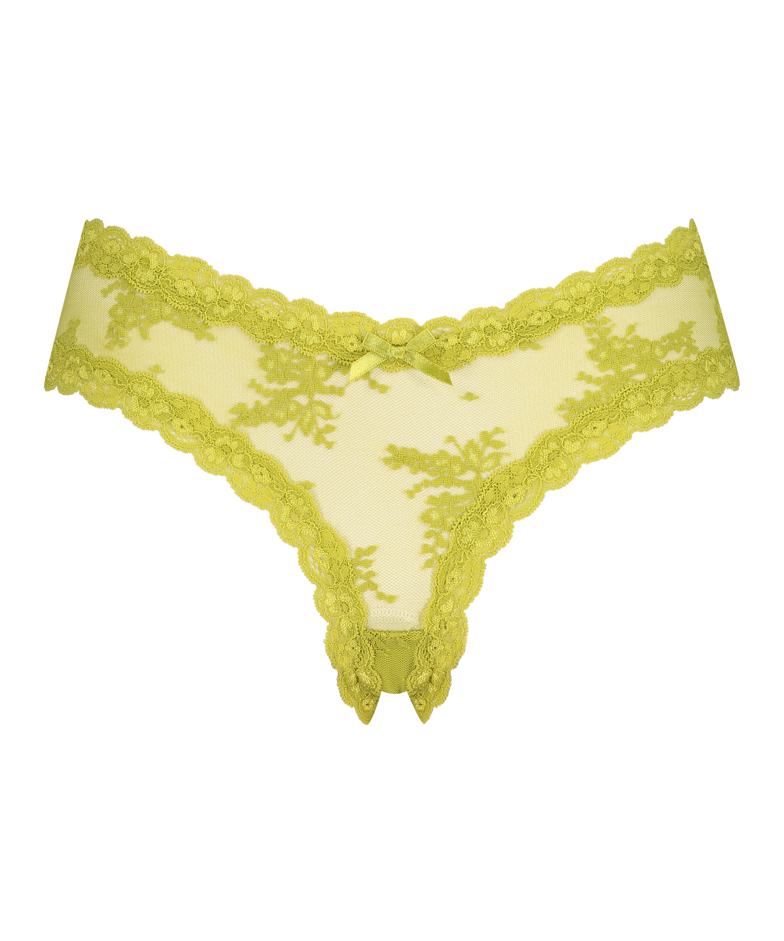 V-shaped Brazilian knickers mesh, Green, main