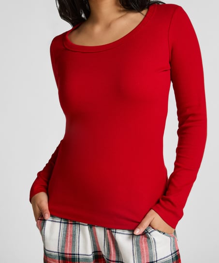 Cotton Pyjama Top, Red