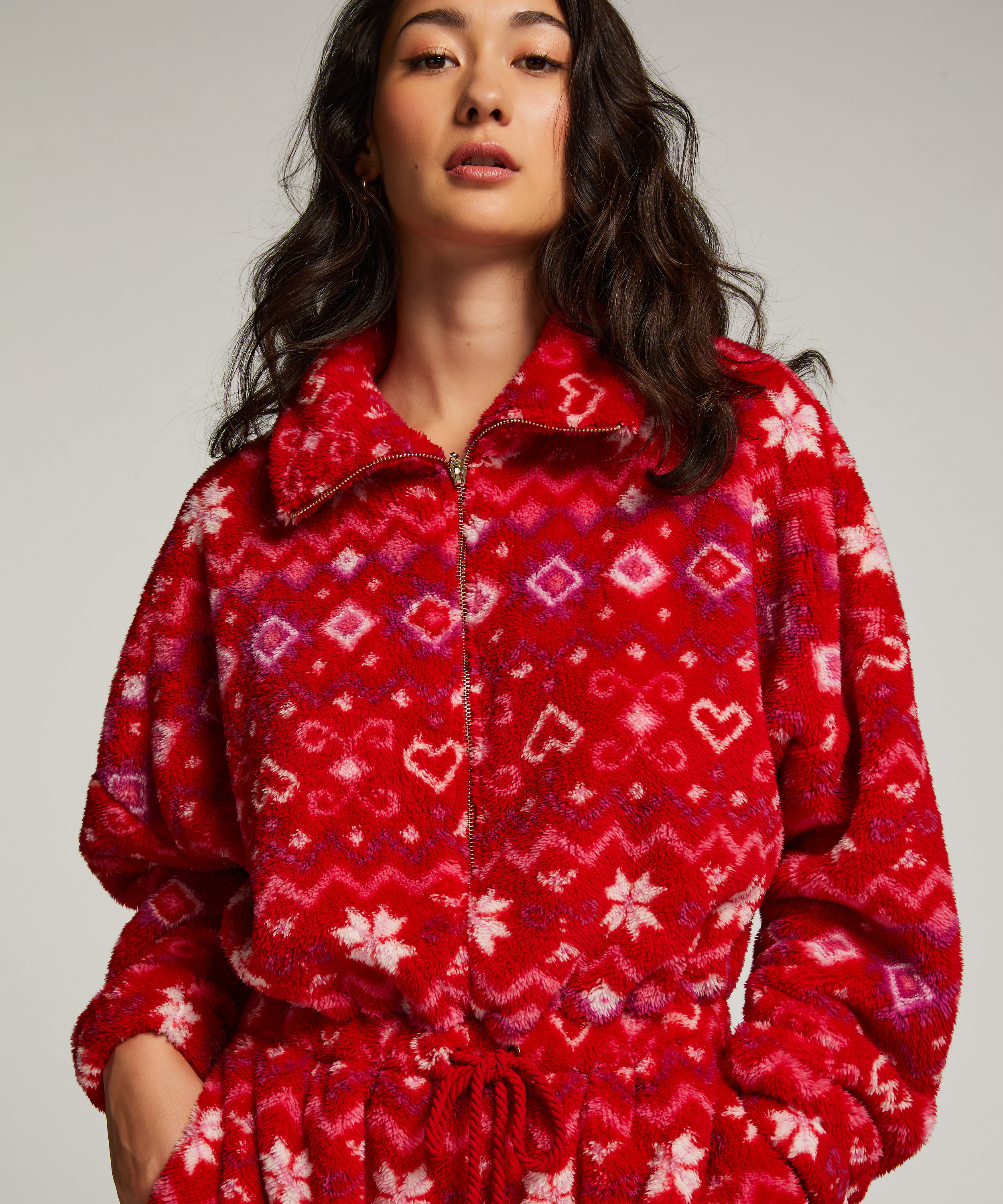 Onesie fleece, Red, main