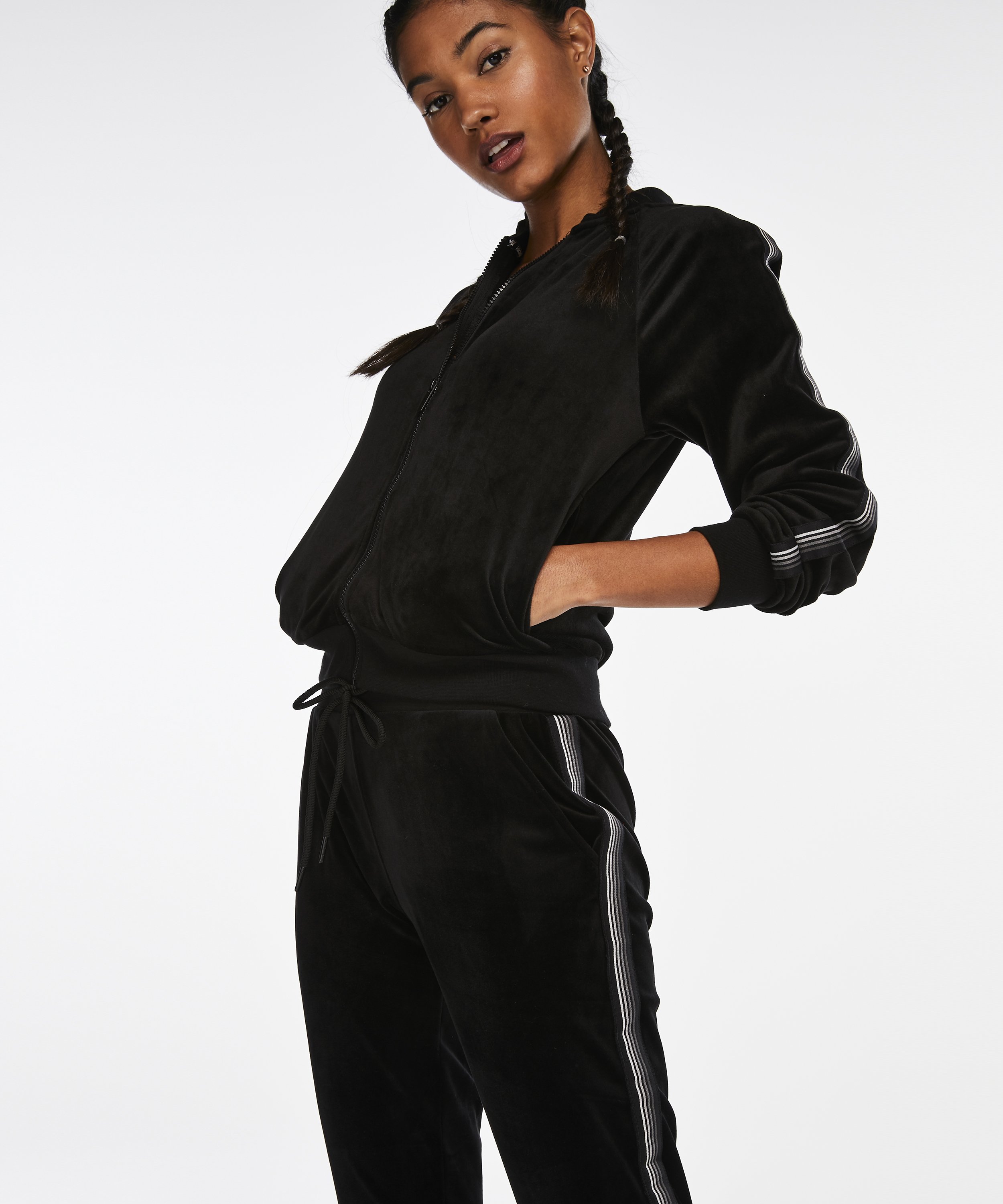 HKMX Velvet Sports Pants, Black, main