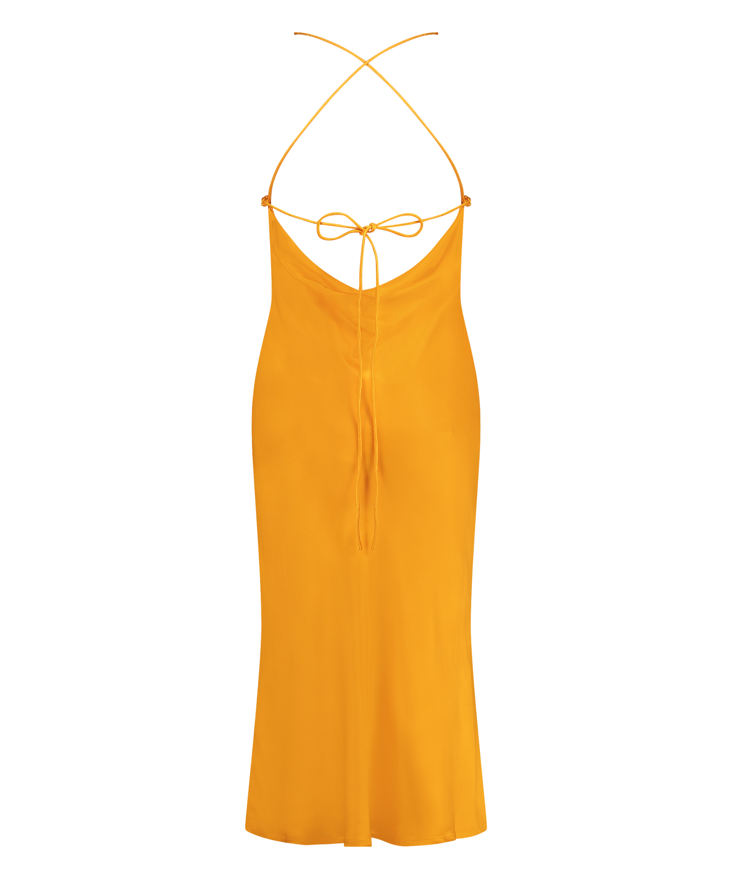 Satin Midi Dress, Orange, main