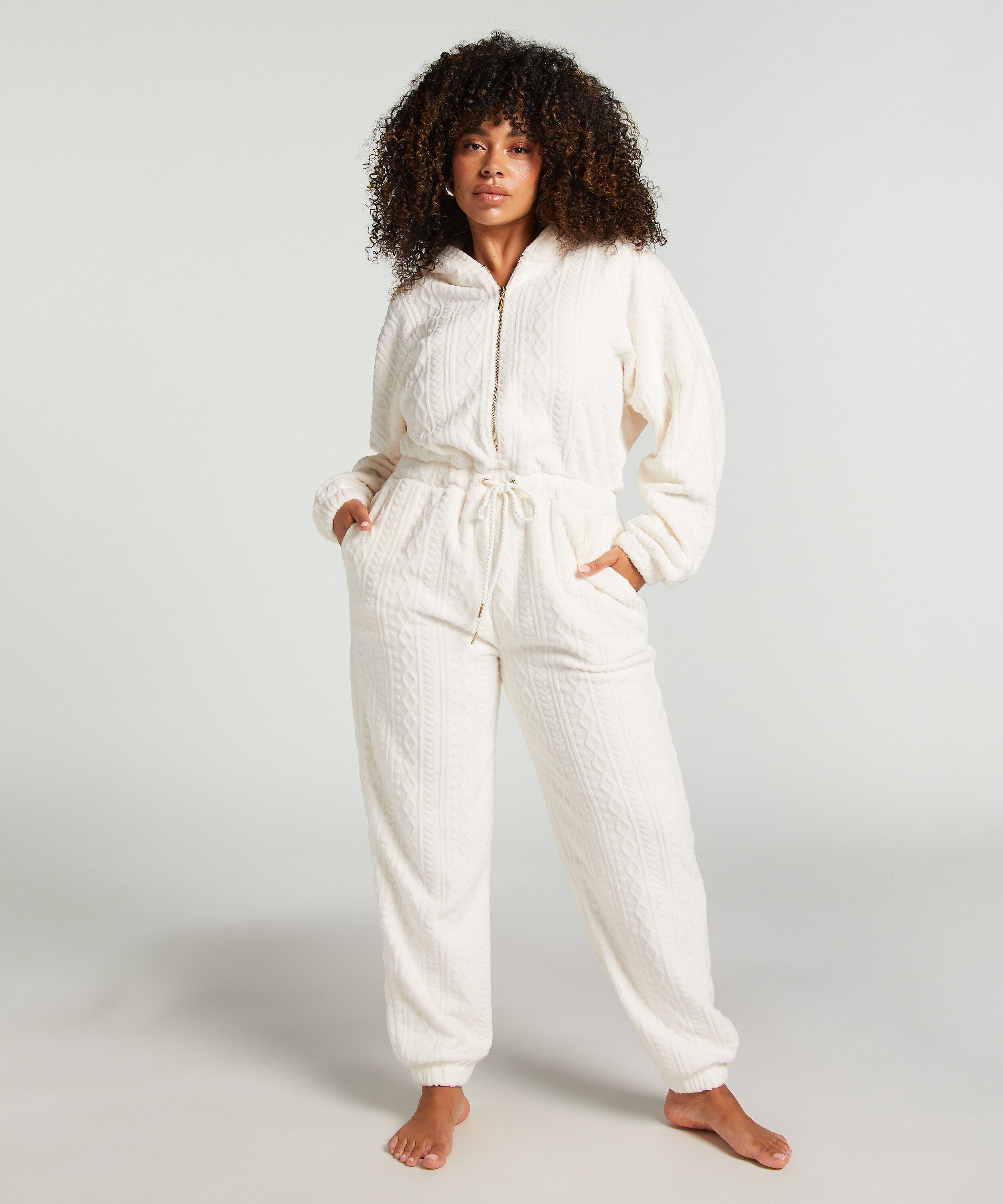 Fleece Onesie, White