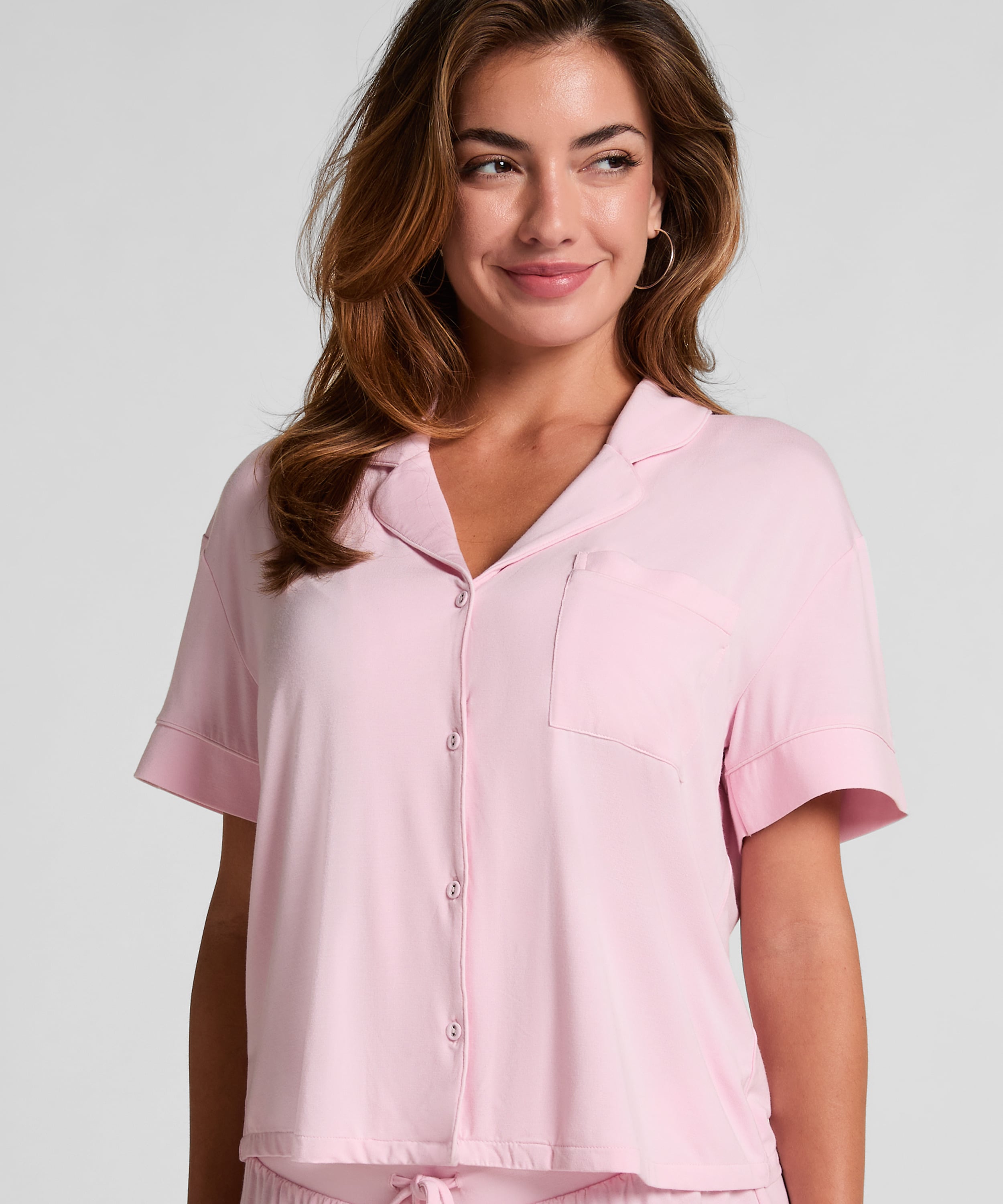 Essential Jersey Short-Sleeved Jacket, Pink, main