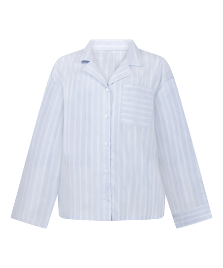 Jacket Woven Cotton Stripe, Blue