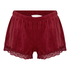 Pyjama Short Velours Scallop Lace, Red