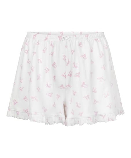 Short Pointelle, White