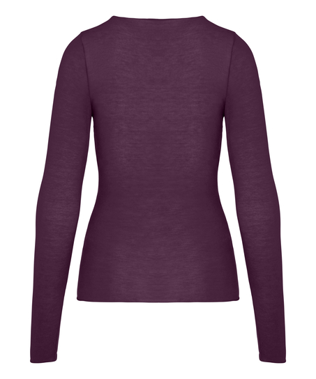 super soft Lace V-Neck shirt with Cashmere, Purple