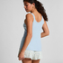 Singlet Rib Jersey Lace, Blue