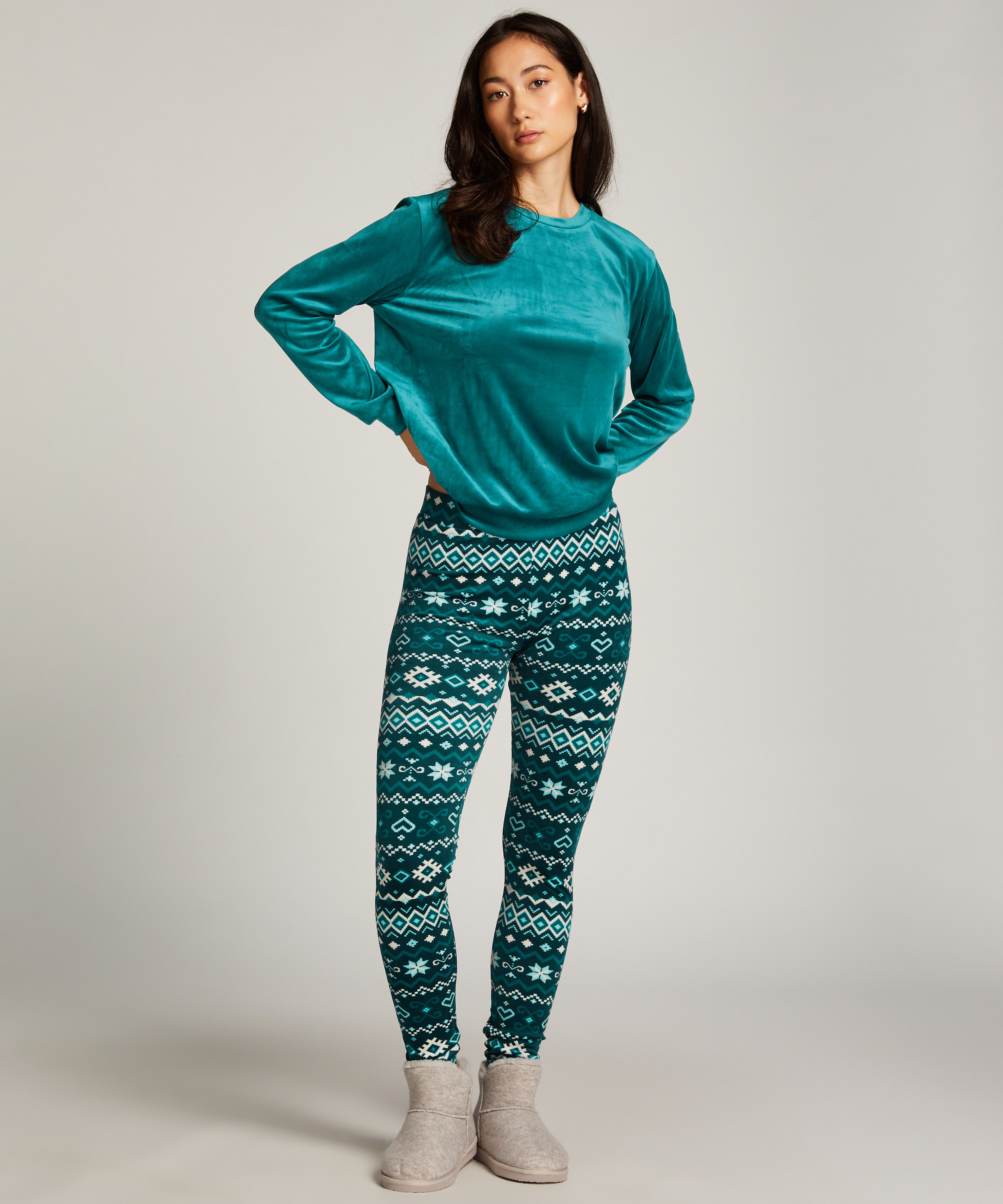 Legging Velours, Blue, main
