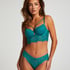 Isabella Padded Underwired Longline Bra, Green