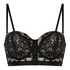 Lou Padded Underwired Longline Bra, Black