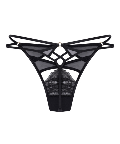 Amel Highleg Thong , Black