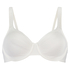 Satin Fleece Non-Padded Underwired Bra, White