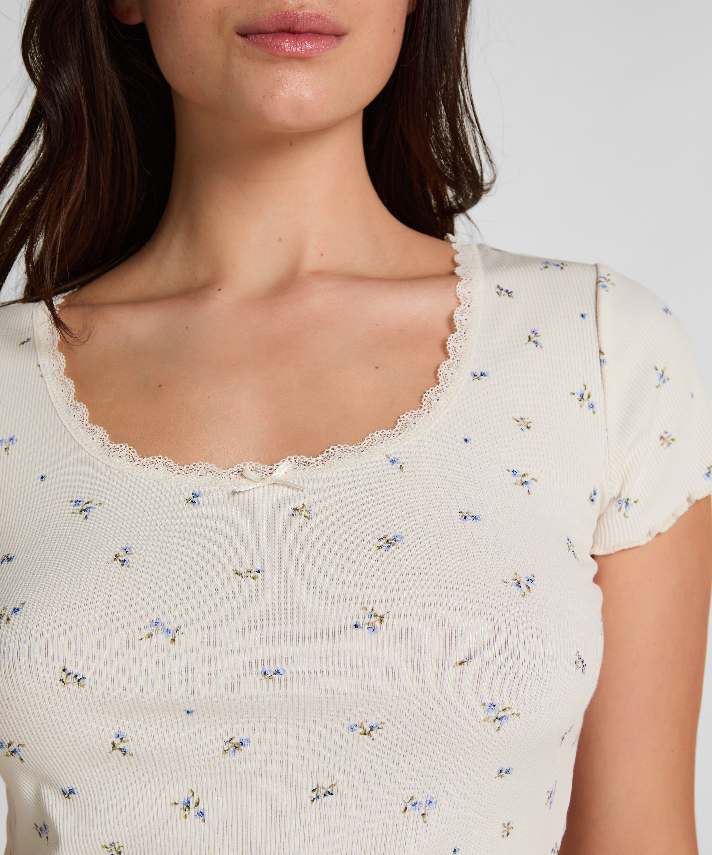 Daisy Pyjama Shirt, White, main