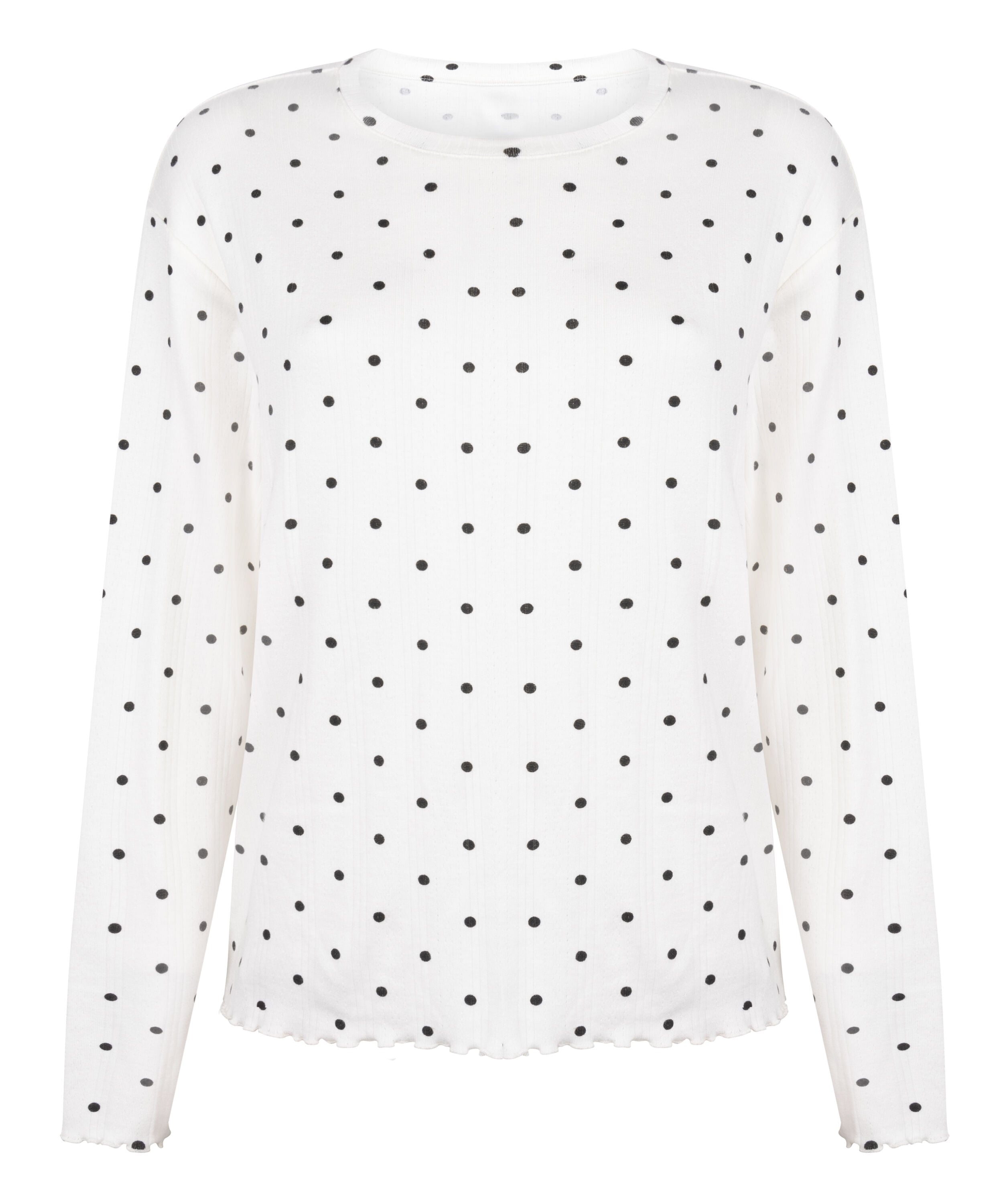 Pyjama Top Loose Pointelle, White
