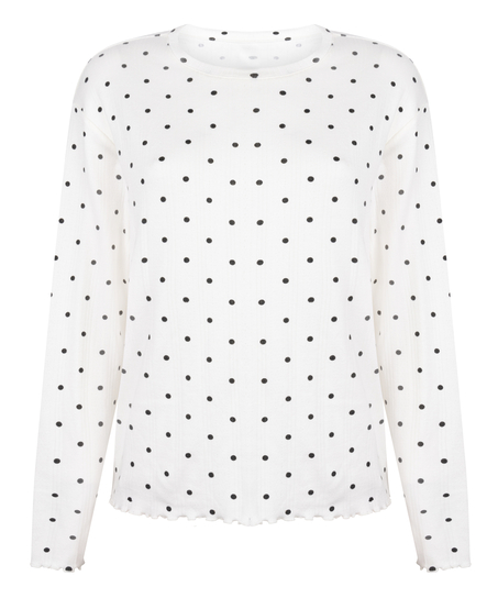 Pyjama Top Loose Pointelle, White