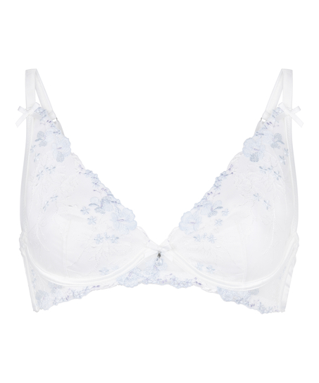 Non-Padded Underwired Longline Bra Peonie, White