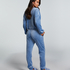 Tall Velours Jogging Bottoms, Blue