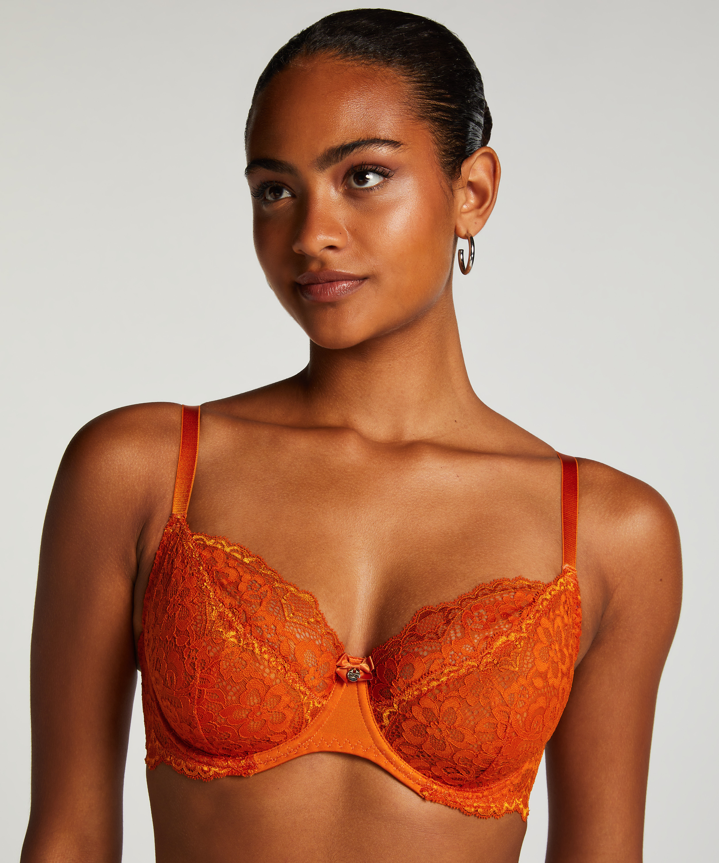 Marine Non-Padded Underwired Bra, Orange, main