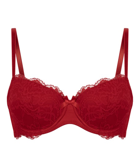 Teddy Padded Underwired Bra, Red