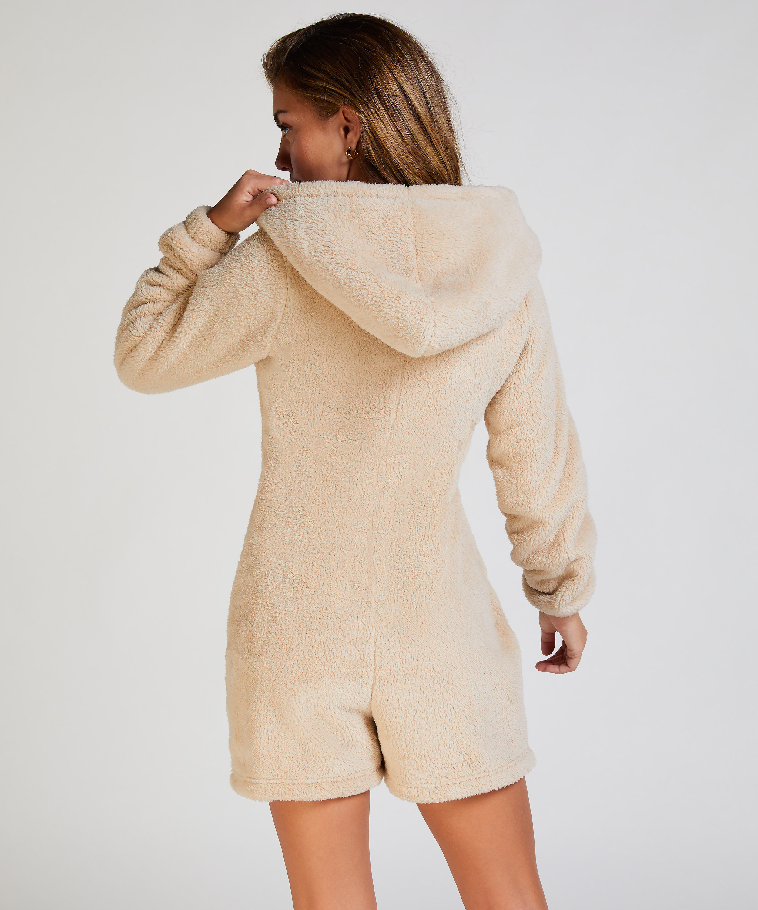 Fleece Onesie, Beige, main