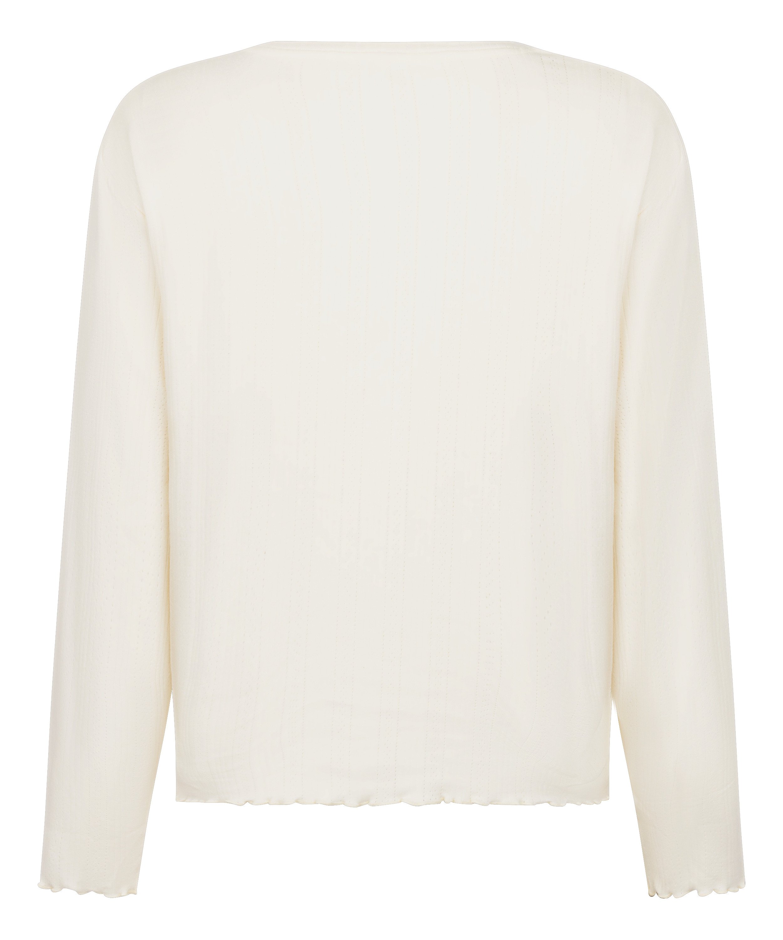Pyjama Top Loose Pointelle, White, main